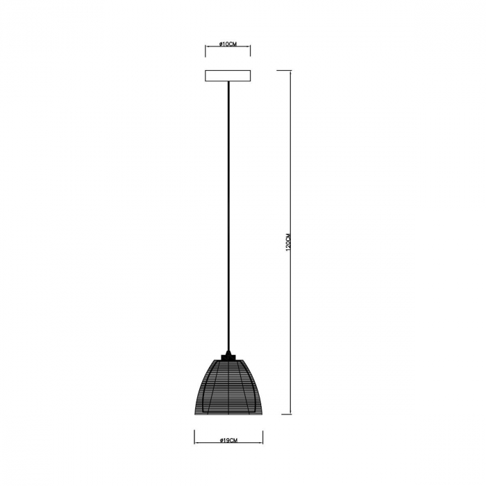 Lustra neagra PICO Ø 19 cm metal/sticla, inaltime reglabila, 003064-001993 - Zumaline [3]
