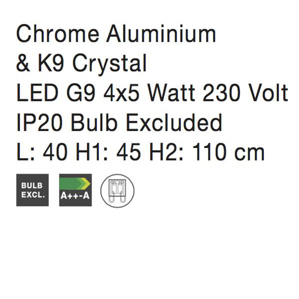 Lustra premium cu cristale Lisaki din metal, inaltime reglabila, 7628010 - Novaluce [4]