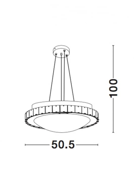 Lustra premium moderna rotunda alba Nateli Ø 51 cm, abajur din sticla cu cristale, 7311404 - Novaluce [3]
