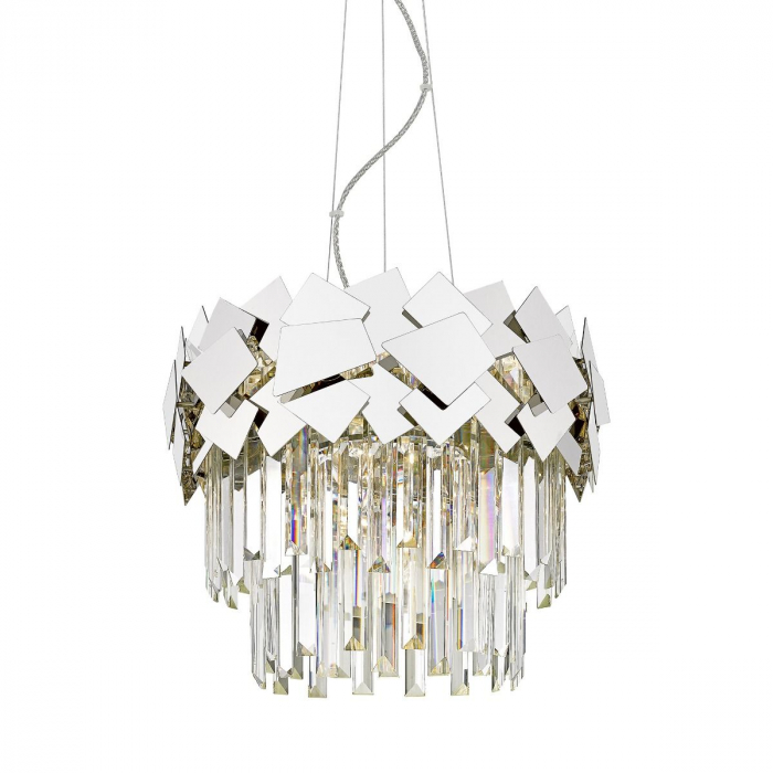 Lustra argintie moderna cu cristale QUASAR Ø41 cm, design glam, 003064-011276 - Zumaline [2]