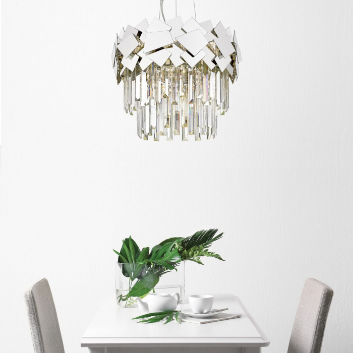 Lustra argintie moderna cu cristale QUASAR Ø41 cm, design glam, 003064-011276 - Zumaline [4]