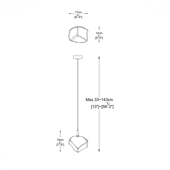 Lustra ROCK tip pendul transparent/auriu, metal/sticla, inaltime reglabila, 003064-011263 - Zumaline [3]