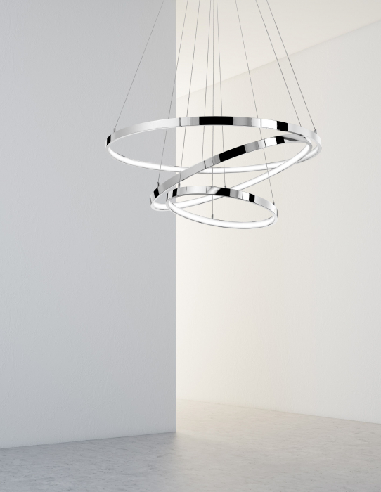 Lustra rotunda 3 inele crom ajustabile Gani Ø80 cm, iluminare LED dimabila, design modern lux, 17222004 D - Novaluce [3]
