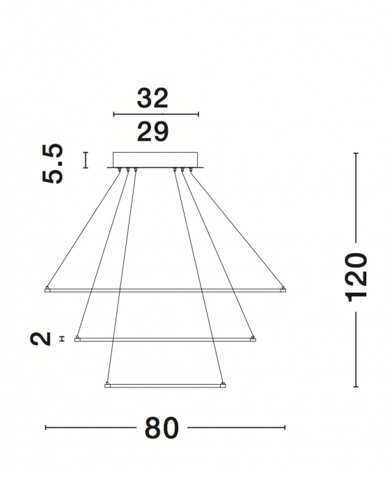 Lustra rotunda 3 inele crom ajustabile Gani Ø80 cm, iluminare LED dimabila, design modern lux, 17222004 D - Novaluce [5]