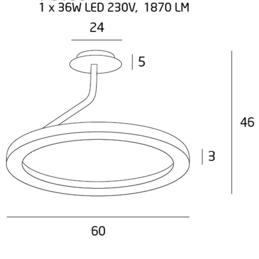 Lustra rotunda alba iluminare LED Levana Ø 60 cm, metal/acril, P0153 - Maxlight [3]