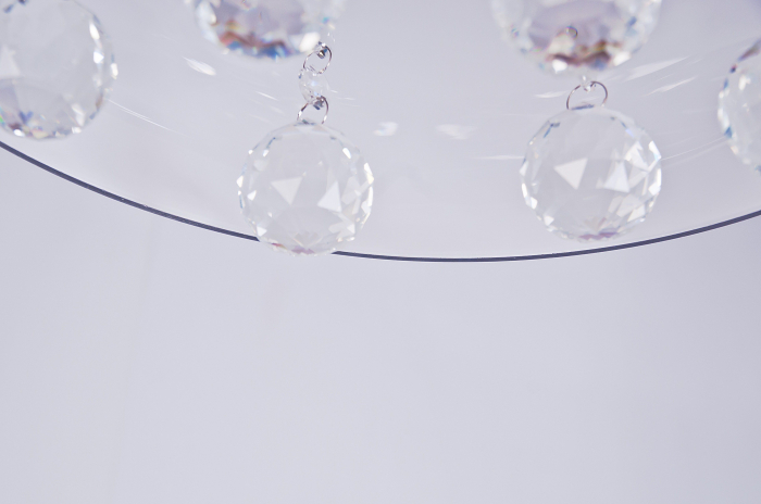 Lustra rotunda alba lucioasa Rumya Ø 40/50 cm cu cristale, design modern, sticla opal, AZ 0701 - Azzardo [3]