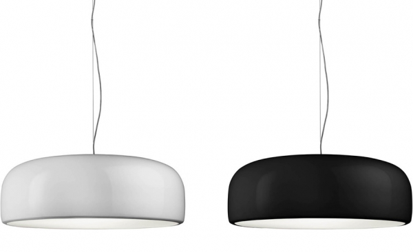 Lustra rotunda alba/neagra 60 cm ∅ Guido cu finisaj lucios, aluminiu, D6612-L.W - King [2]