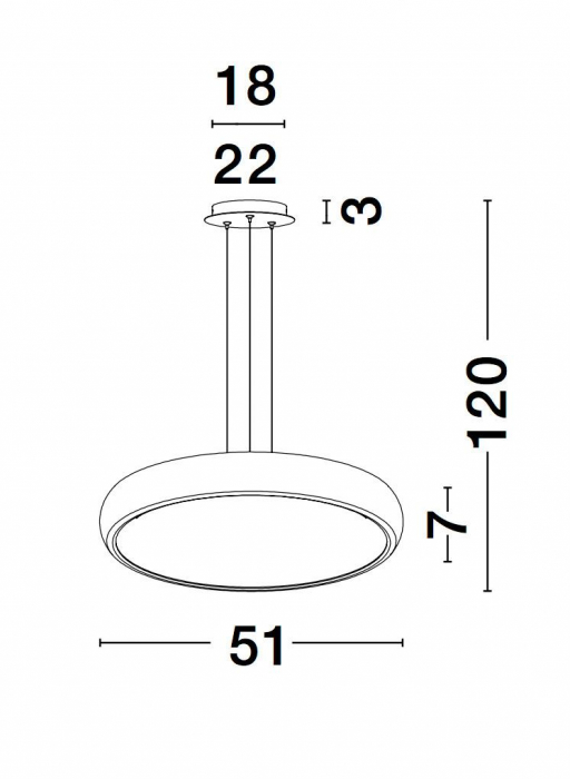 Lustra rotunda alba/neagra LED Anat 51 cm, design modern, 8100988 - Novaluce [5]