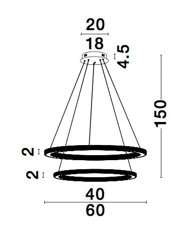 Lustra rotunda aurie cu cristale Baruch Ø60 cm, doua piese design modern, iluminare LED dimabila, 9011139 - Novaluce [6]