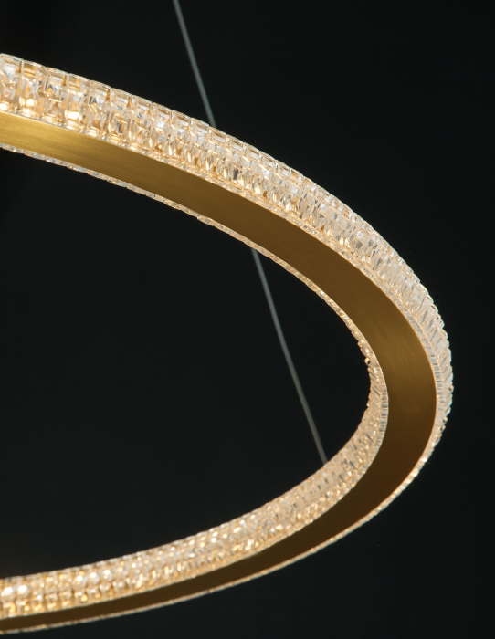 Lustra rotunda aurie cu cristale Baruch Ø60 cm, o piesa design modern, iluminare LED dimabila, 9011138 - Novaluce [4]
