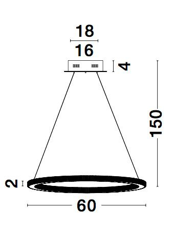 Lustra rotunda aurie cu cristale Baruch Ø60 cm, o piesa design modern, iluminare LED dimabila, 9011138 - Novaluce [5]