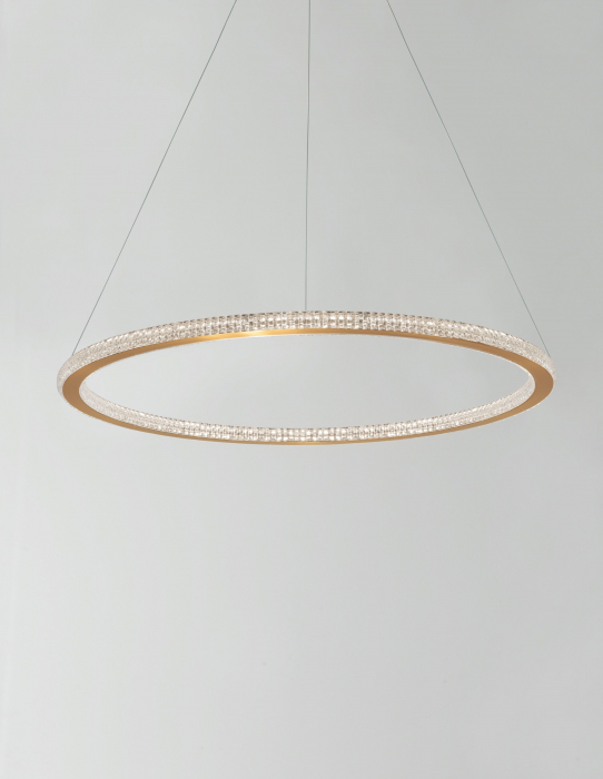 Lustra rotunda aurie cu cristale Baruch Ø60 cm, o piesa design modern, iluminare LED dimabila, 9011138 - Novaluce [3]