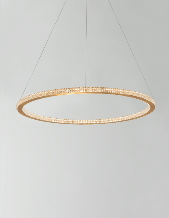 Lustra rotunda aurie cu cristale Baruch Ø60 cm, o piesa design modern, iluminare LED dimabila, 9011138 - Novaluce [2]