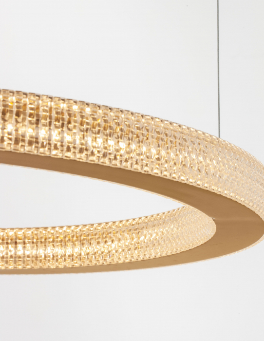 Lustra rotunda aurie cu cristale Suresh 40/60/80 cm, LED dimabil, design lux, 9285410 - Novaluce [11]