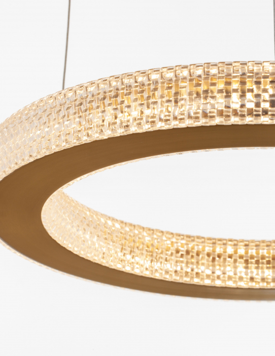 Lustra rotunda aurie cu cristale Suresh 40/60/80 cm, LED dimabil, design lux, 9285410 - Novaluce [2]