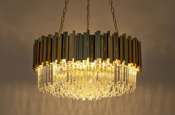 Lustra rotunda aurie design lux Imperio cu cristale 80x80x40 cm, DW-D5688M.GOLD - King [15]