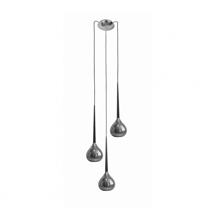 Lustra rotunda crom LIBRA cu 3 pendule, inaltime reglabila, metal/sticla, 003064-001771 - Zumaline [2]