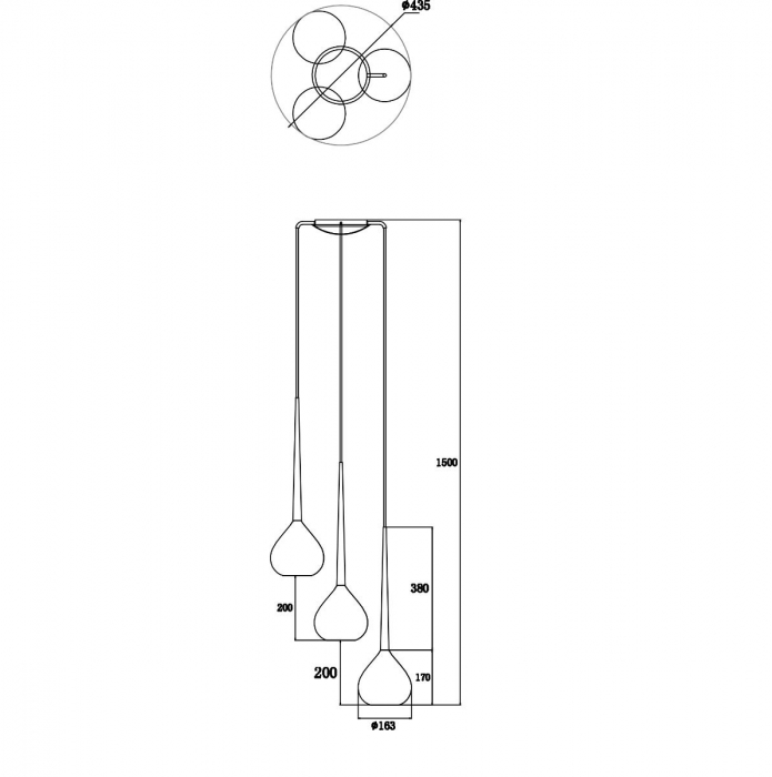 Lustra rotunda crom LIBRA cu 3 pendule, inaltime reglabila, metal/sticla, 003064-001771 - Zumaline [4]