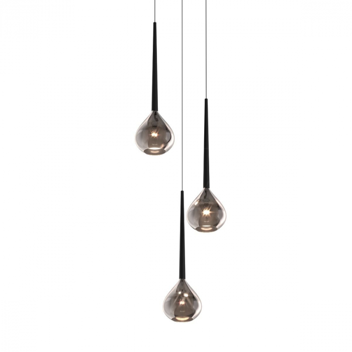 Lustra rotunda crom LIBRA cu 3 pendule, inaltime reglabila, metal/sticla, 003064-001771 - Zumaline [3]