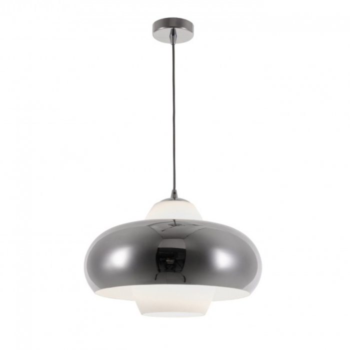 Lustra rotunda crom/negru mat Vangel 32/43 cm stil industrial, metal, sticla, AZ 3169 - Azzardo [3]
