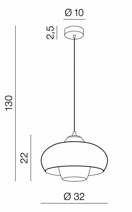 Lustra rotunda crom/negru mat Vangel 32/43 cm stil industrial, metal, sticla, AZ 3169 - Azzardo [5]