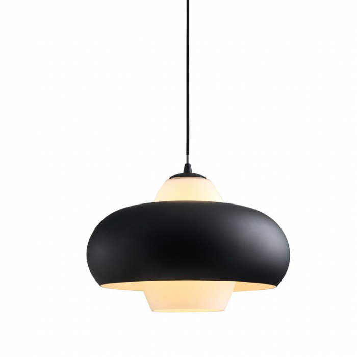 Lustra rotunda crom/negru mat Vangel 32/43 cm stil industrial, metal, sticla, AZ 3169 - Azzardo [4]