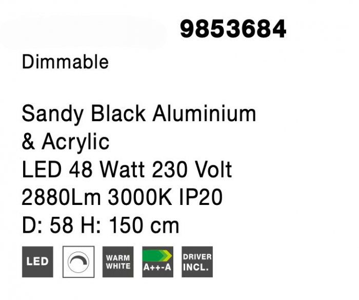 Lustra rotunda dimabila LED alba/neagra Naye 48/58/78 cm, design minimalist, 9853681 - Novaluce [25]