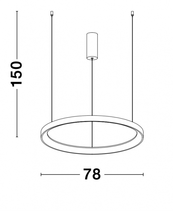 Lustra rotunda dimabila LED alba/neagra Naye 48/58/78 cm, design minimalist, 9853681 - Novaluce [15]