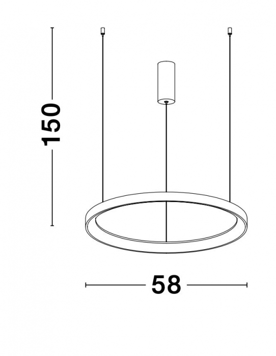 Lustra rotunda dimabila LED alba/neagra Naye 48/58/78 cm, design minimalist, 9853681 - Novaluce [10]
