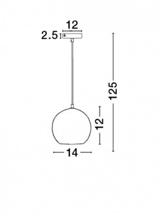 Lustra rotunda fumurie Alias Ø 14 cm sticla, inaltime reglabila, 8436401 - Novaluce [3]