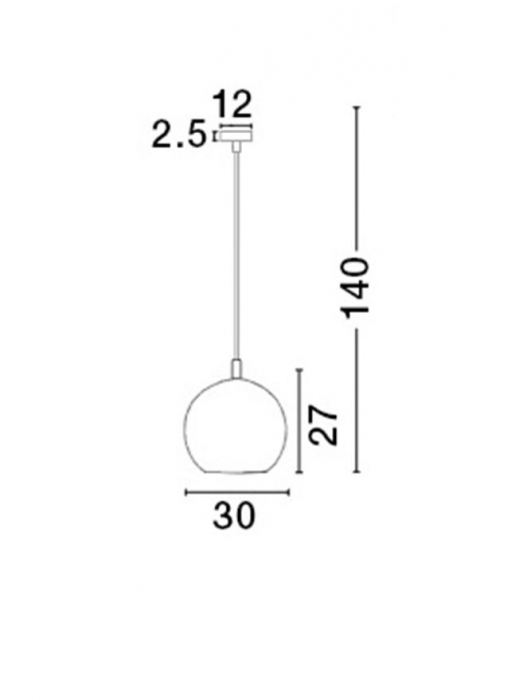 Lustra rotunda fumurie Alias Ø 30 cm sticla, inaltime reglabila, 8436411 - Novaluce [3]