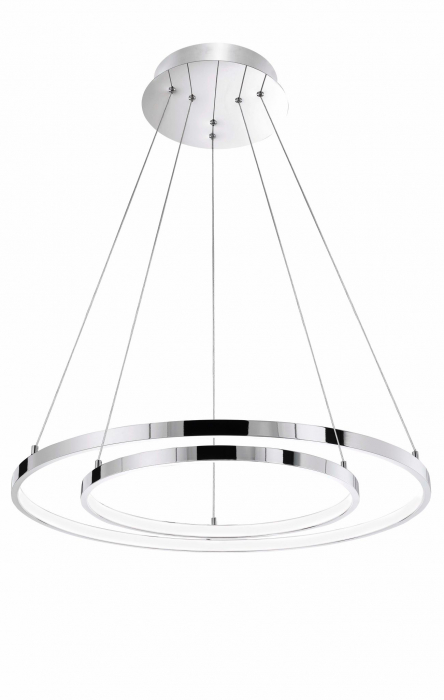 Lustra rotunda inele crom Gani Ø60 cm, iluminare LED dimabila, design modern lux, 17222003 D - Novaluce [2]