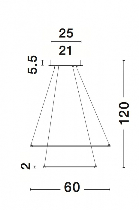 Lustra rotunda inele crom Gani Ø60 cm, iluminare LED dimabila, design modern lux, 17222003 D - Novaluce [6]