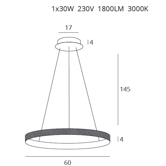Lustra rotunda maro cu iluminare LED Vijaia Ø 60 cm metal/sticla, inaltime reglabila, P0383 - Maxlight [2]