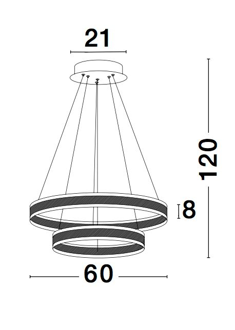 Lustra rotunda maro dimabila LED Mina Ø60 cm din doua piese, design modern, 88622102 D - Novaluce [3]