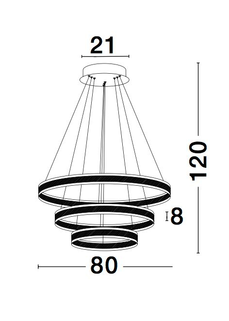 Lustra rotunda maro dimabila LED Mina Ø80 cm din trei piese, design modern, 88622103 D - Novaluce [4]