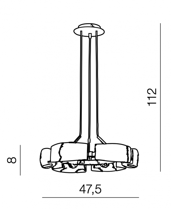 Lustra rotunda moderna Zana, abajur alb sticla, metal cromat, diverse dimensiuni, AZ 0123 - Azzardo [3]