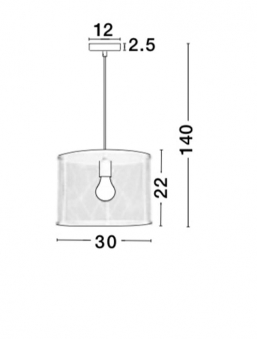 Lustra rotunda neagra/alba Hulda abajur tip plasa metal, Ø 30 cm, 8809302 - Novaluce [2]