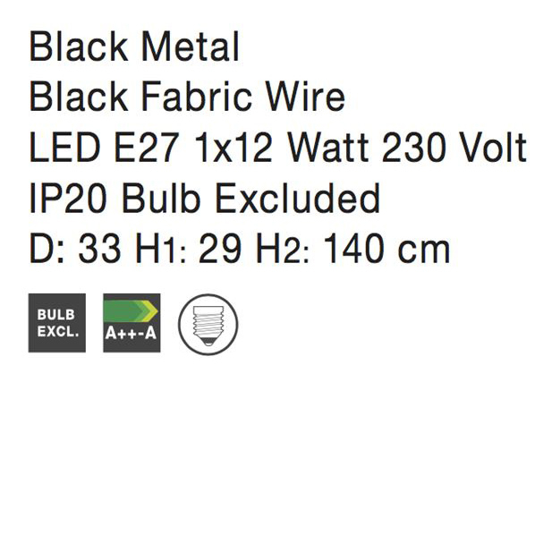 Lustra rotunda neagra/alba tip pendul Ella Ø 33/42 cm, din metal, inaltime reglabila, 8809001 - Novaluce [4]