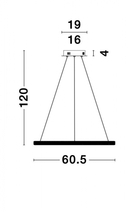 Lustra rotunda neagra cu cristale acril Michai Ø60 cm LED dimabil, design lux, 9481091 - Novaluce [4]