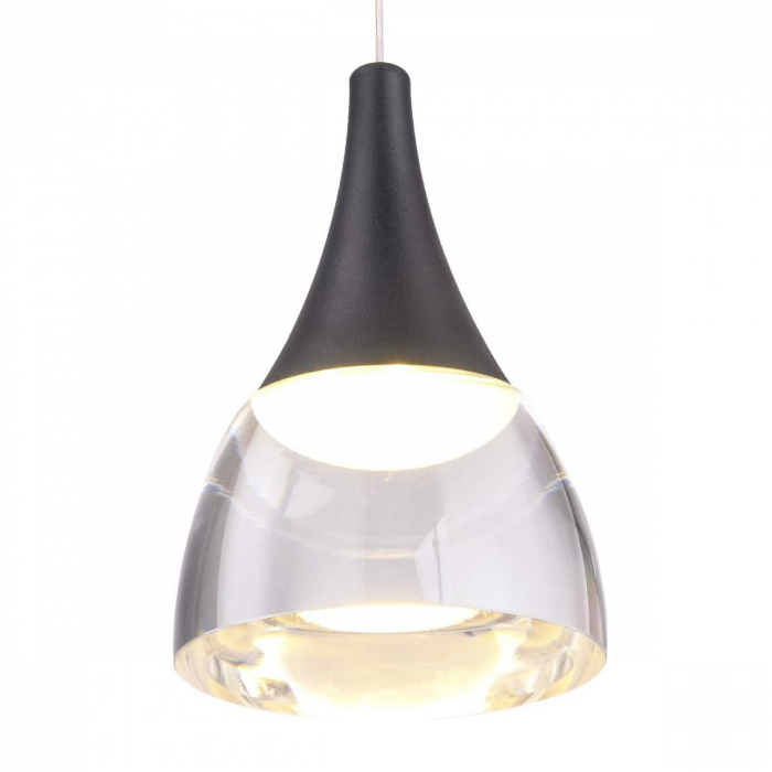 Lustra rotunda pendule LED alba/neagra Londyn 70x70 cm 9 becuri, abajur acril transparent/aluminiu, AZ 3143 - Azzardo [3]
