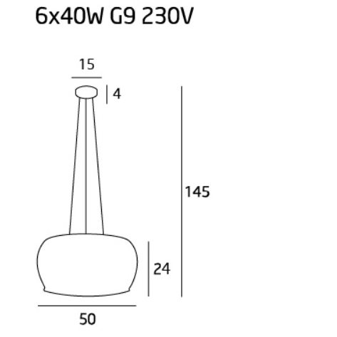 Lustra rotunda pendul sticla tip oglinda Prezo Ø 40/50 cm inaltime reglabila, P0076-05L - Maxlight [6]