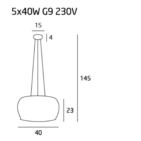 Lustra rotunda pendul sticla tip oglinda Prezo Ø 40/50 cm inaltime reglabila, P0076-05L - Maxlight [4]