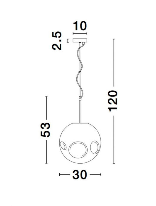 Lustra rotunda sticla cupru/sampanie/crom Ria Ø 30 cm, inaltime reglabila, 9988105 - Novaluce [6]