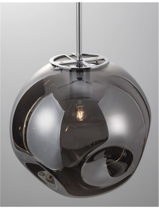 Lustra rotunda sticla cupru/sampanie/crom Ria Ø 30 cm, inaltime reglabila, 9988105 - Novaluce [8]