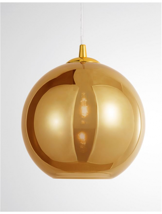 Lustra rotunda sticla cupru/auriu Tabani Ø 25/35 cm, inaltime reglabila, 9080252 - Novaluce [2]