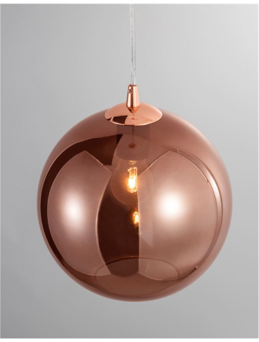 Lustra rotunda sticla cupru/auriu Tabani Ø 25/35 cm, inaltime reglabila, 9080252 - Novaluce [6]