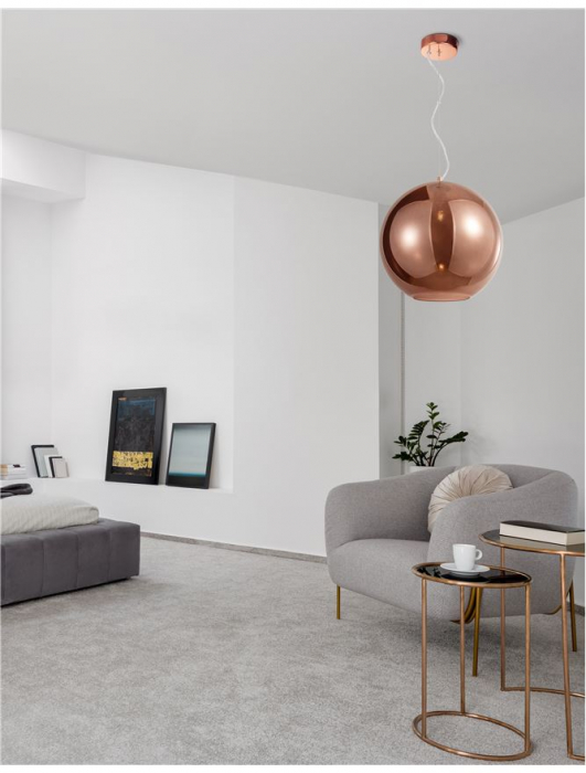 Lustra rotunda sticla cupru/auriu Tabani Ø 25/35 cm, inaltime reglabila, 9080252 - Novaluce [11]