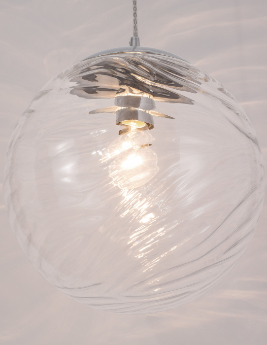 Lustra rotunda sticla transparenta/galbena Caden Ø30 cm, design retro, 9988301 - Novaluce [10]