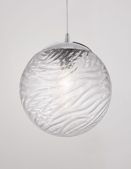 Lustra rotunda sticla transparenta/galbena Caden Ø30 cm, design retro, 9988301 - Novaluce [8]